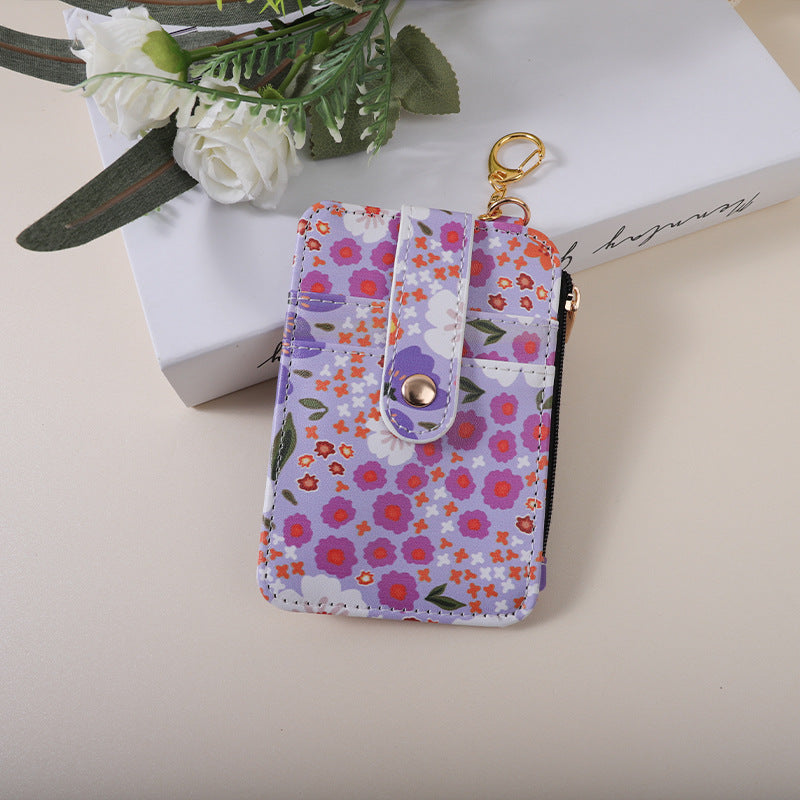 Wholesale Small Floral Card Bag Flower Printing Card Case ID Bag